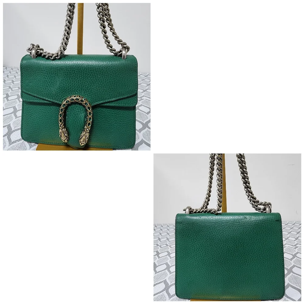 Gucci Small Leather Dionysus Crossbody Bag Green